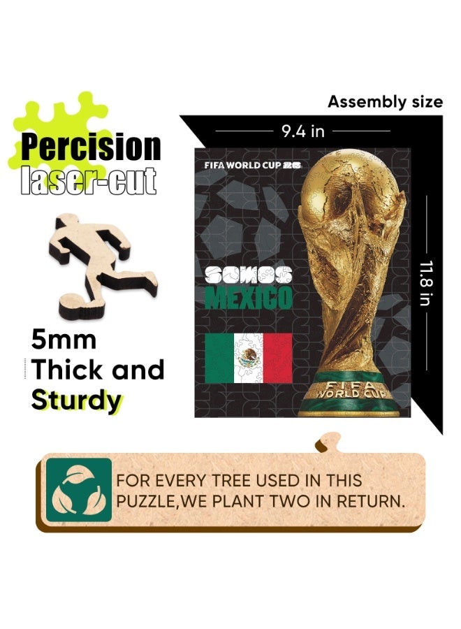 FIFA World Cup 26 Trophy Mexico Official Licensed Wooden Puzzle – 200 Pieces | 14+ Premium Collectible Gift & Home Decor - Image 4